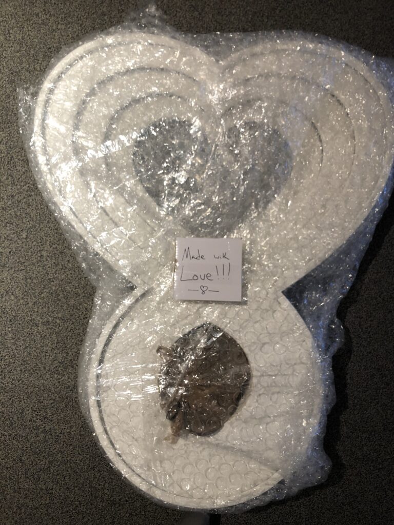 Heart Beacon packaged for transport. Made with Love