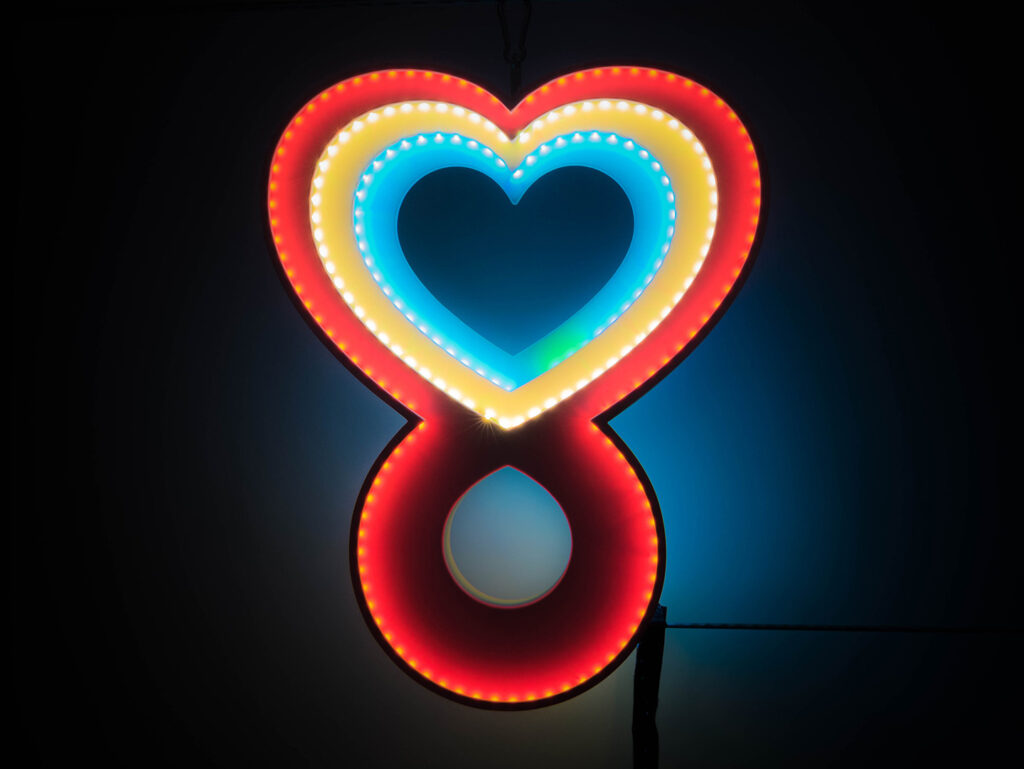 Burning Man Heart Beacon installation