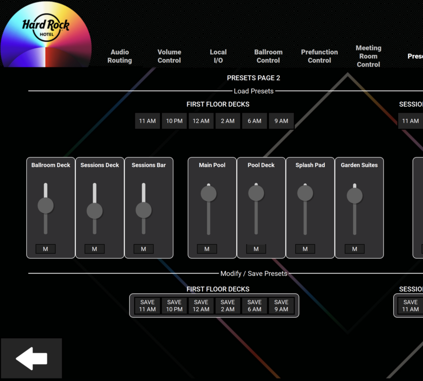 Touch panel music selection interface