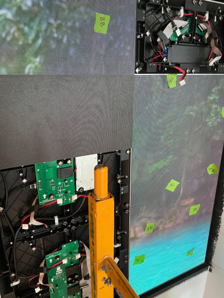 LED panel rear wiring