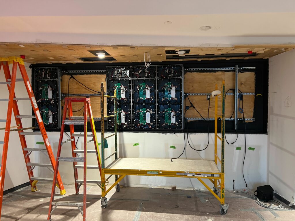 LED wall structure installation