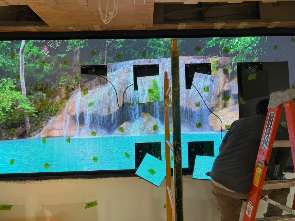 Mitsubishi LED wall — near completion