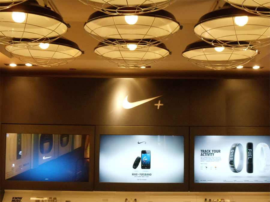 Nike, retail video wall installation