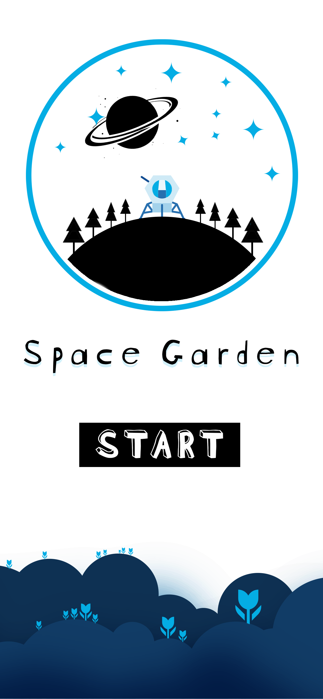 Space Garden mobile game start screen